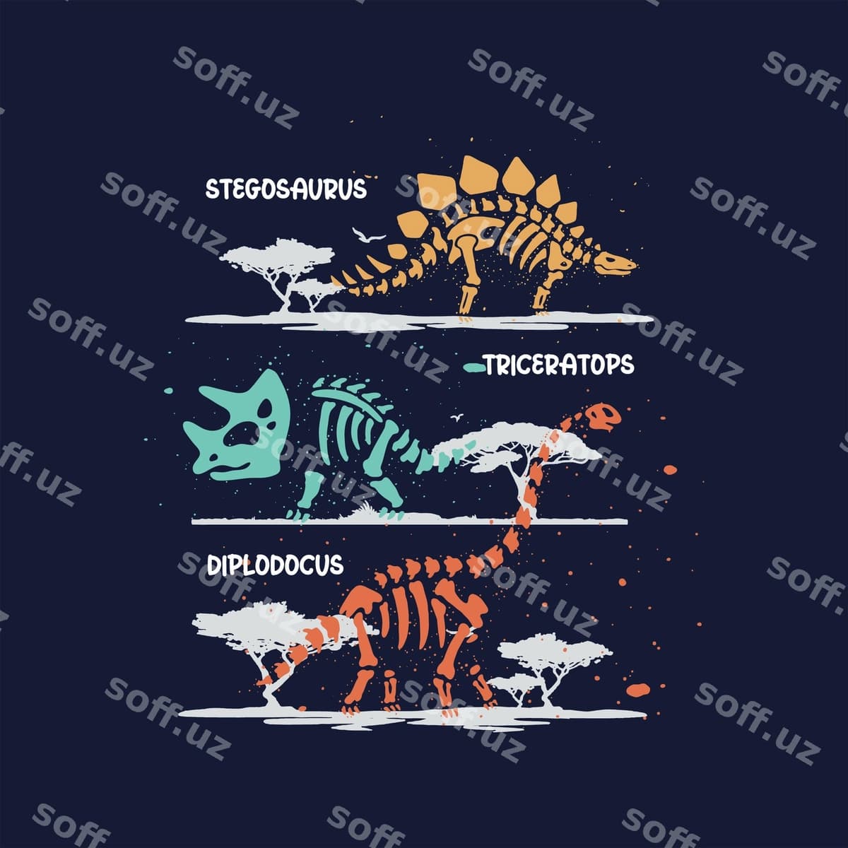 Chiroyli vektor multfil'm dinosav to'plami | Cute vector cartoon dinosaur collection