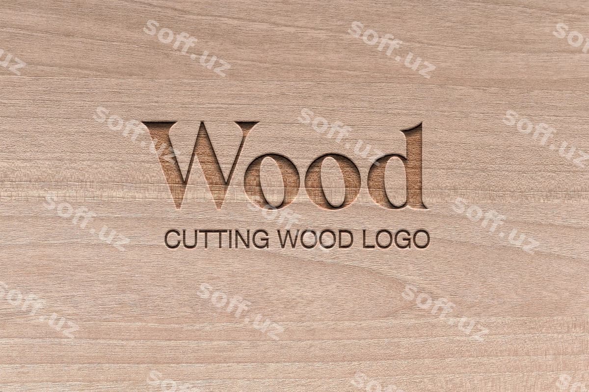 Xin kesish logotip mockup | Cutting wood logo mockup