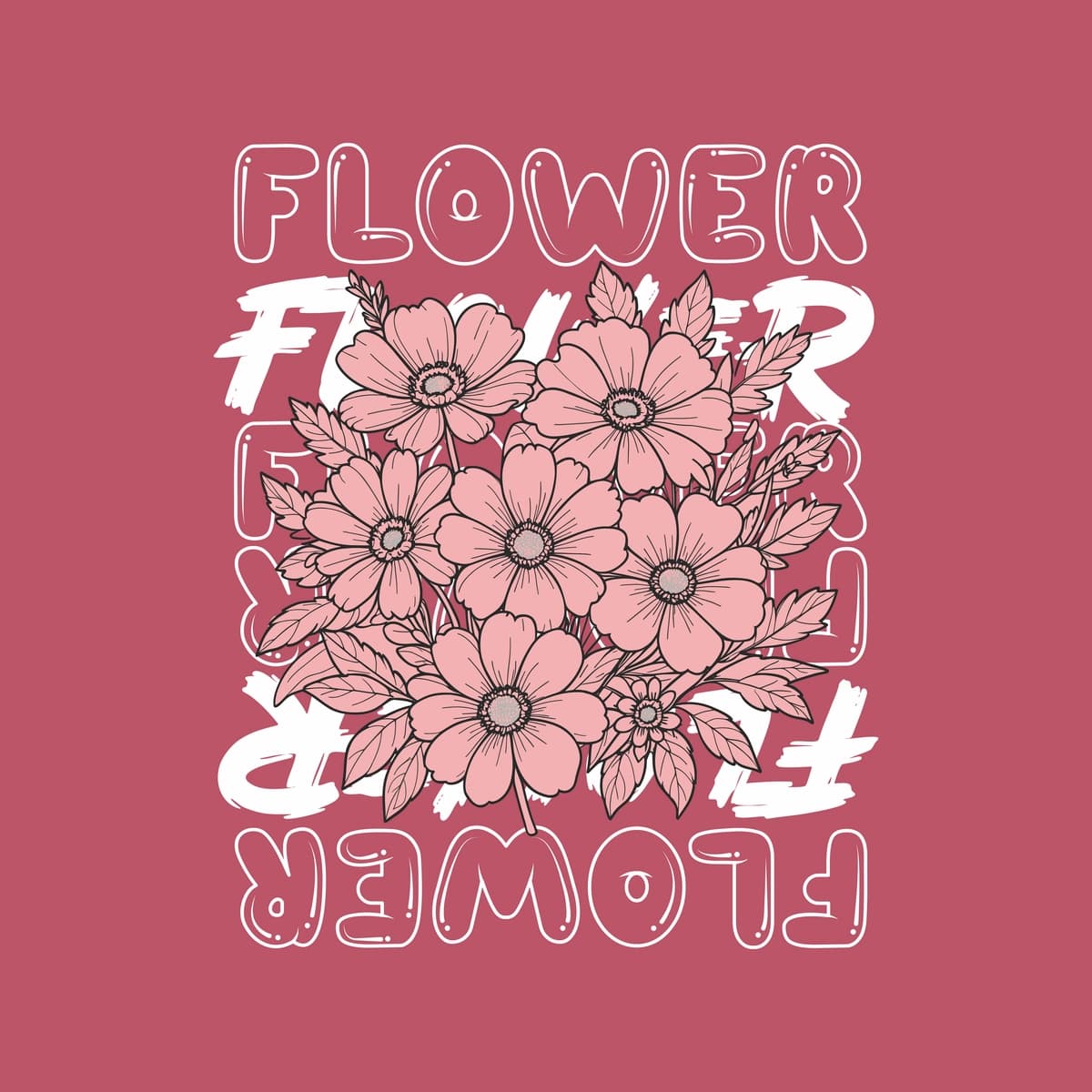 "Gulla, bu" yozuvi tushirilgan pushti gul | Pink flower with words flower it