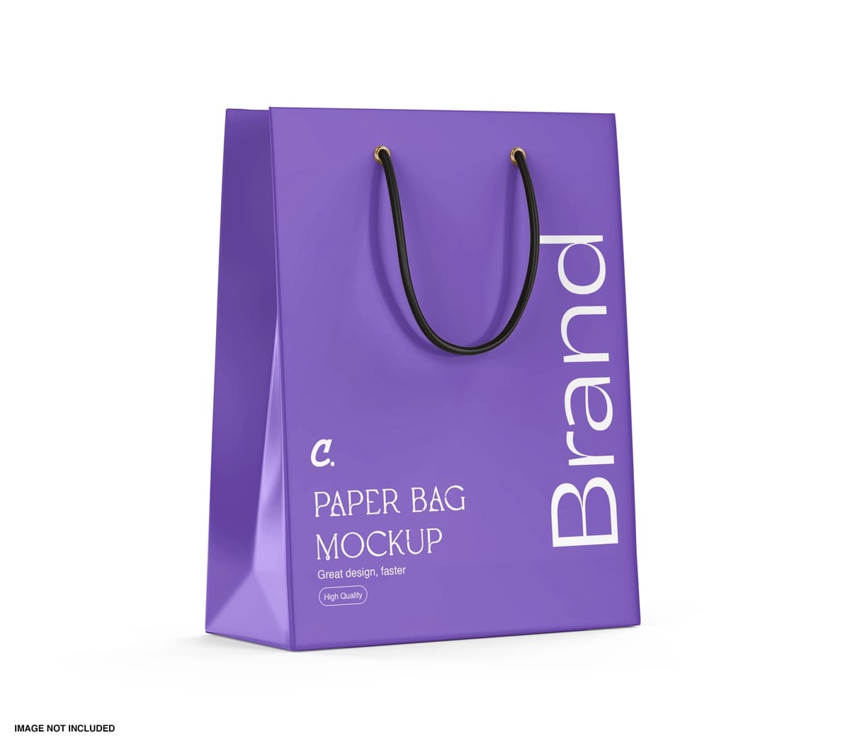Arqon tutqichi maketi bilan qog'oz xarid qilish sumkasi | Paper shopping bag with rope handle mockup