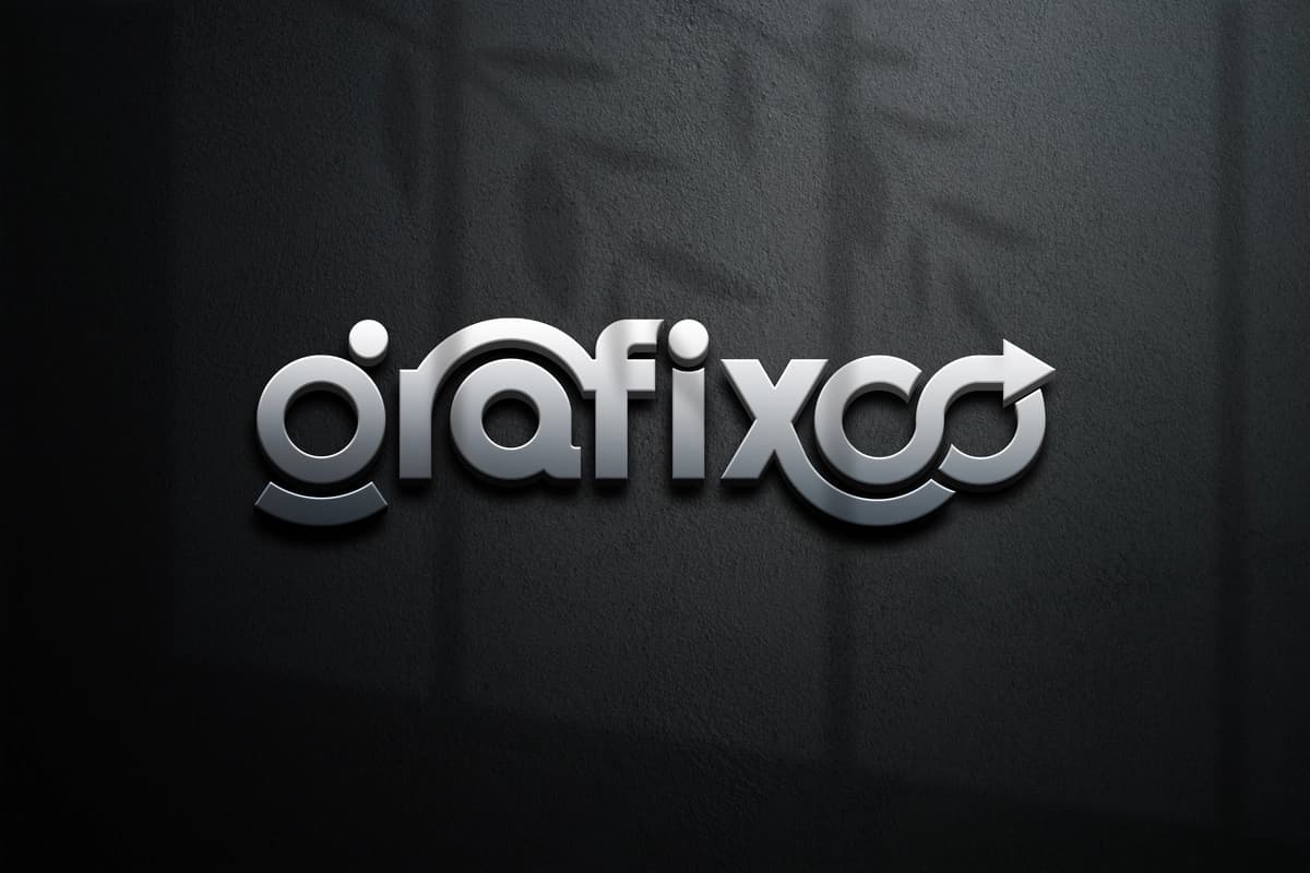 3D shisha logotip maket pds | 3d glass logo mockup pds