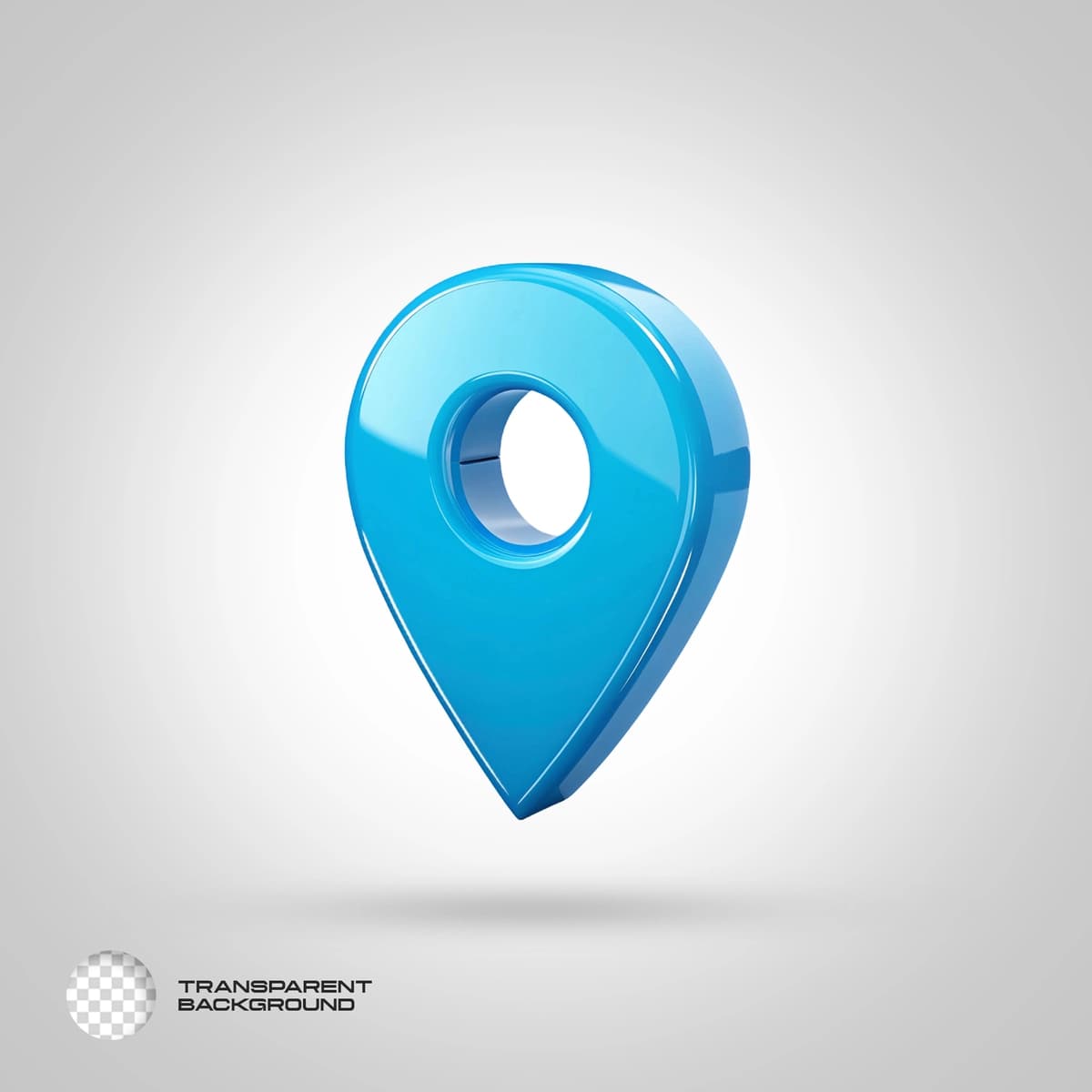Moviy joylashuv PIN 3D render piktogramma multfilm plastik uslubi minimal izolyatsiyalangan | Blue location pin 3d render icon cartoon plastic style minimal isolated