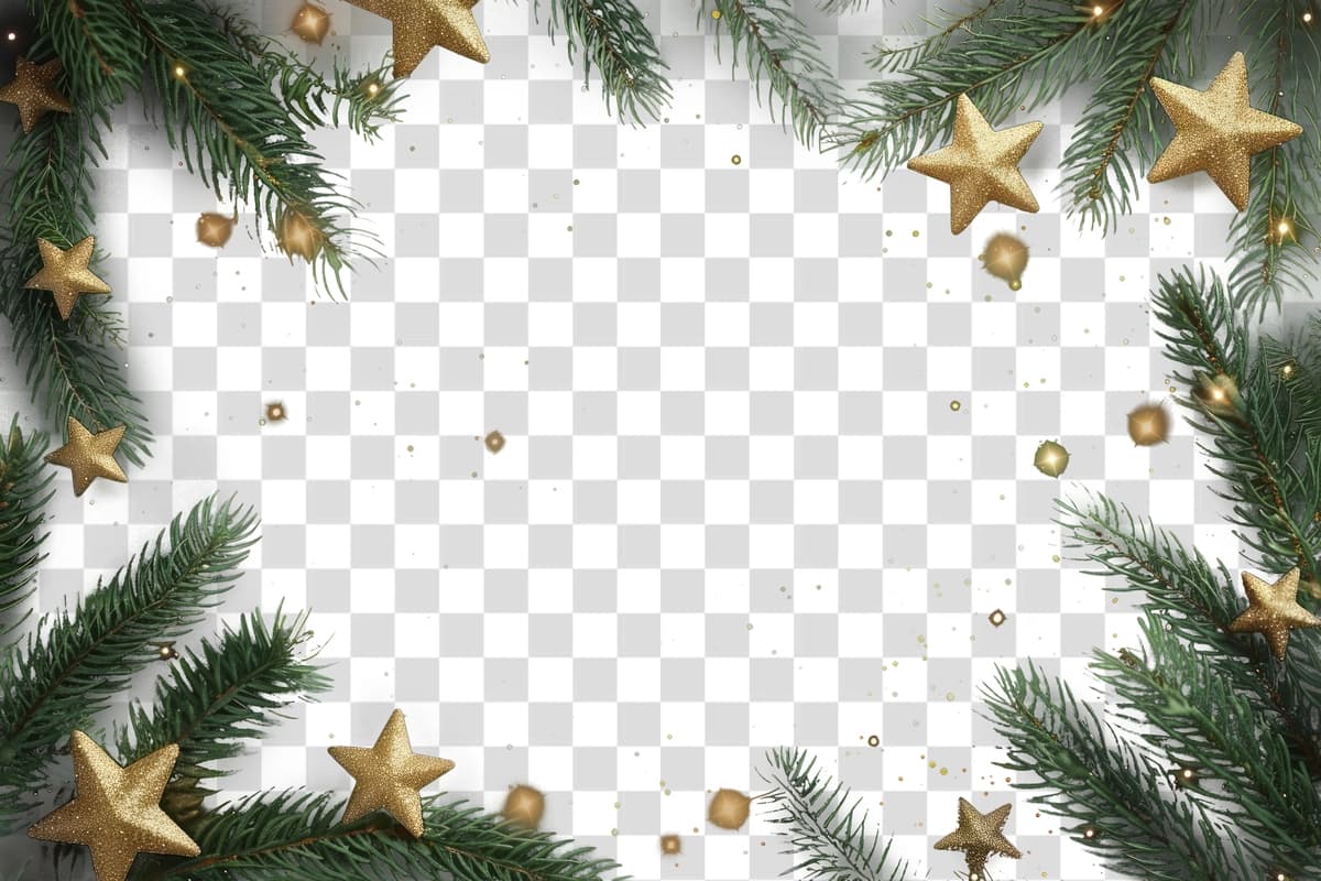 Png yashil fon Rojdestvo shoxlari oltin | Png green background christmas branches golden