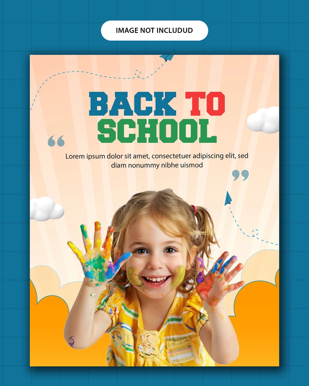 Back school ijtimoiy media banner instagram post shabloni | Back school social media banner instagram post template