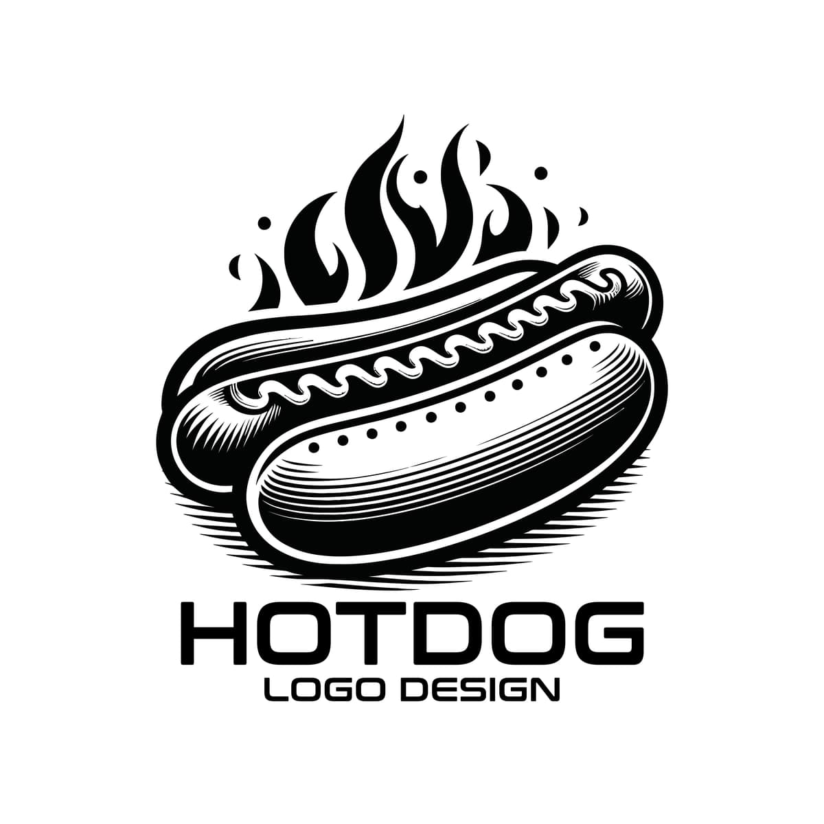 Hot-dog vektor logotipi dizayni | Hot dog vector logo design
