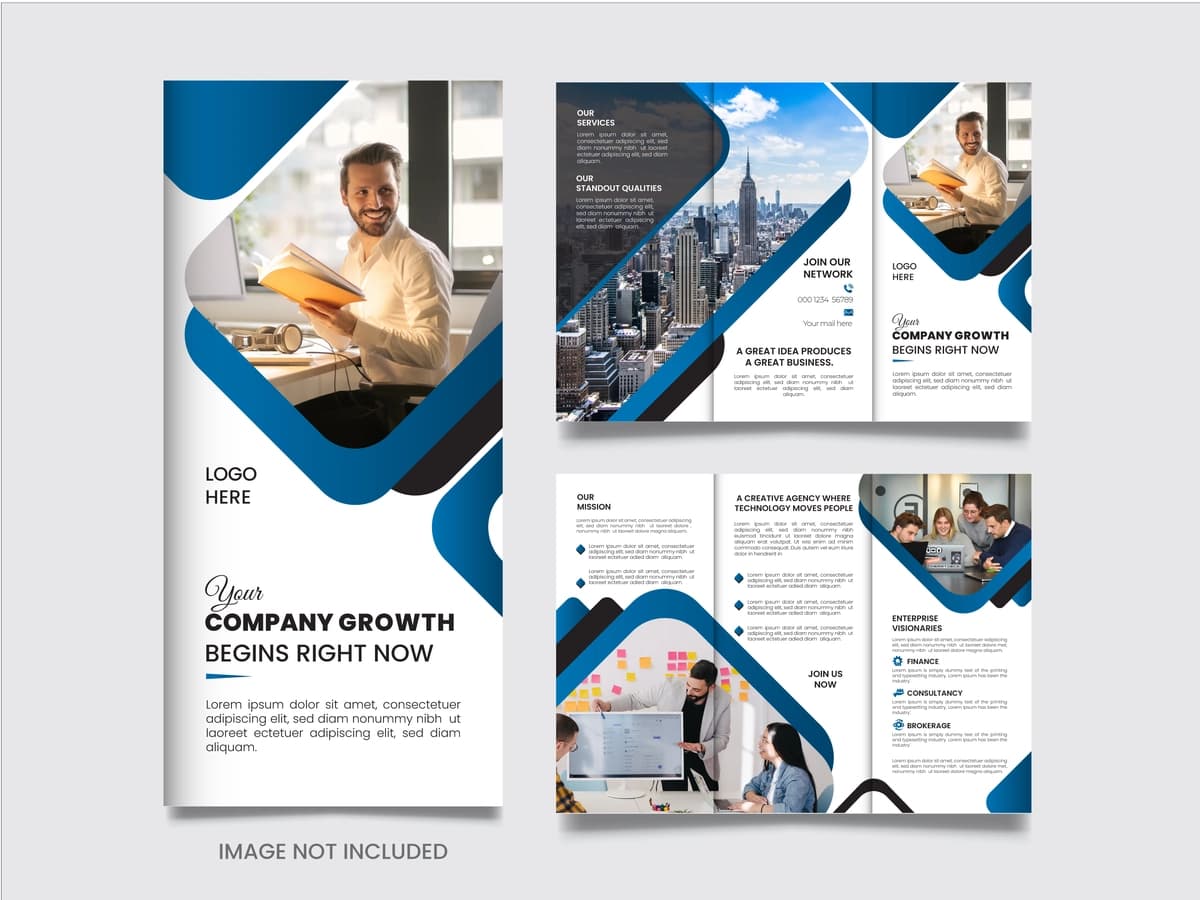 Oddiy minimalistik biznes uch qavatli broshyura dizayni shabloni | Simple minimalistic business trifold brochure design template