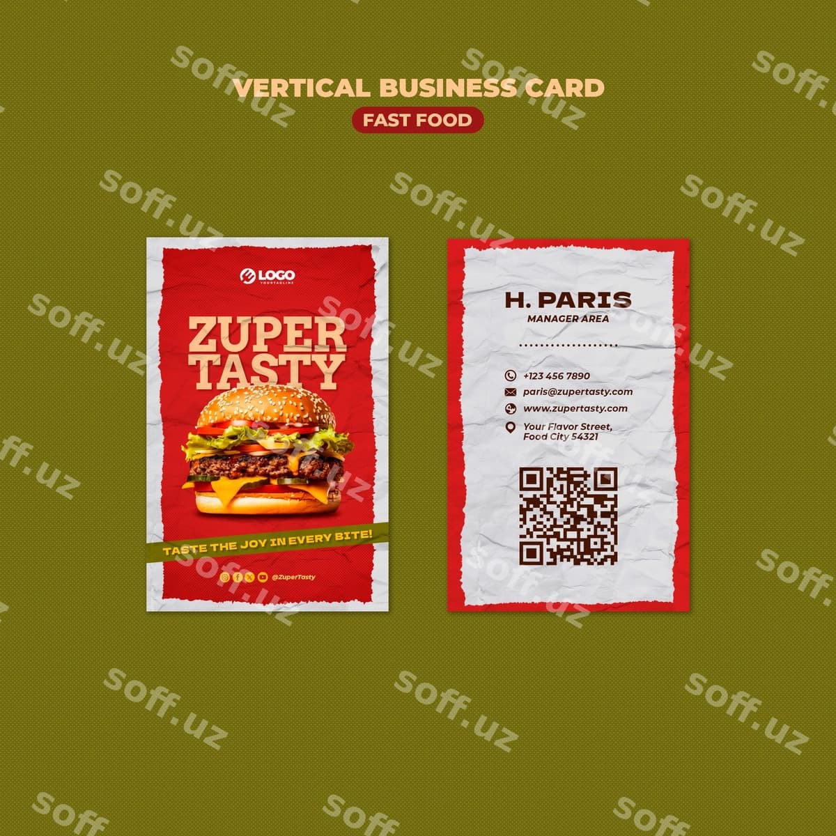 Mazali tezkor ovqat shabloni | Delicious fast food template