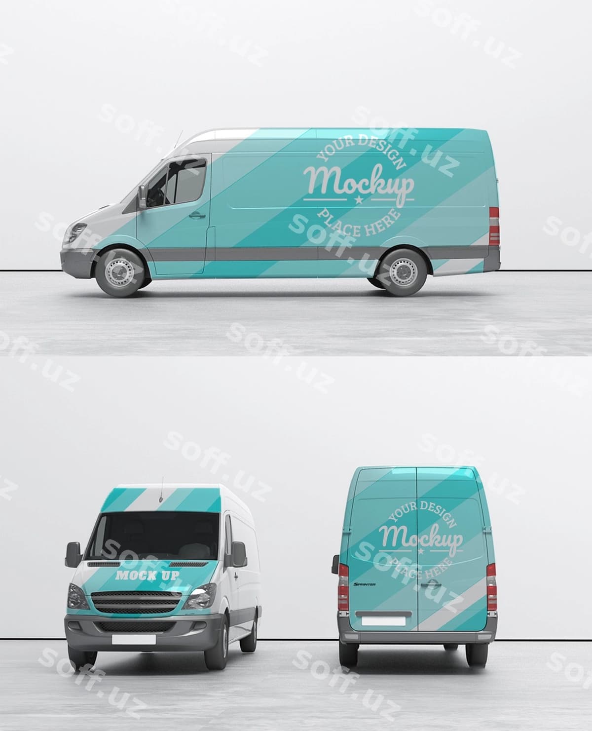 Yetkazib berish mashina mockupi | Delivery car mockup