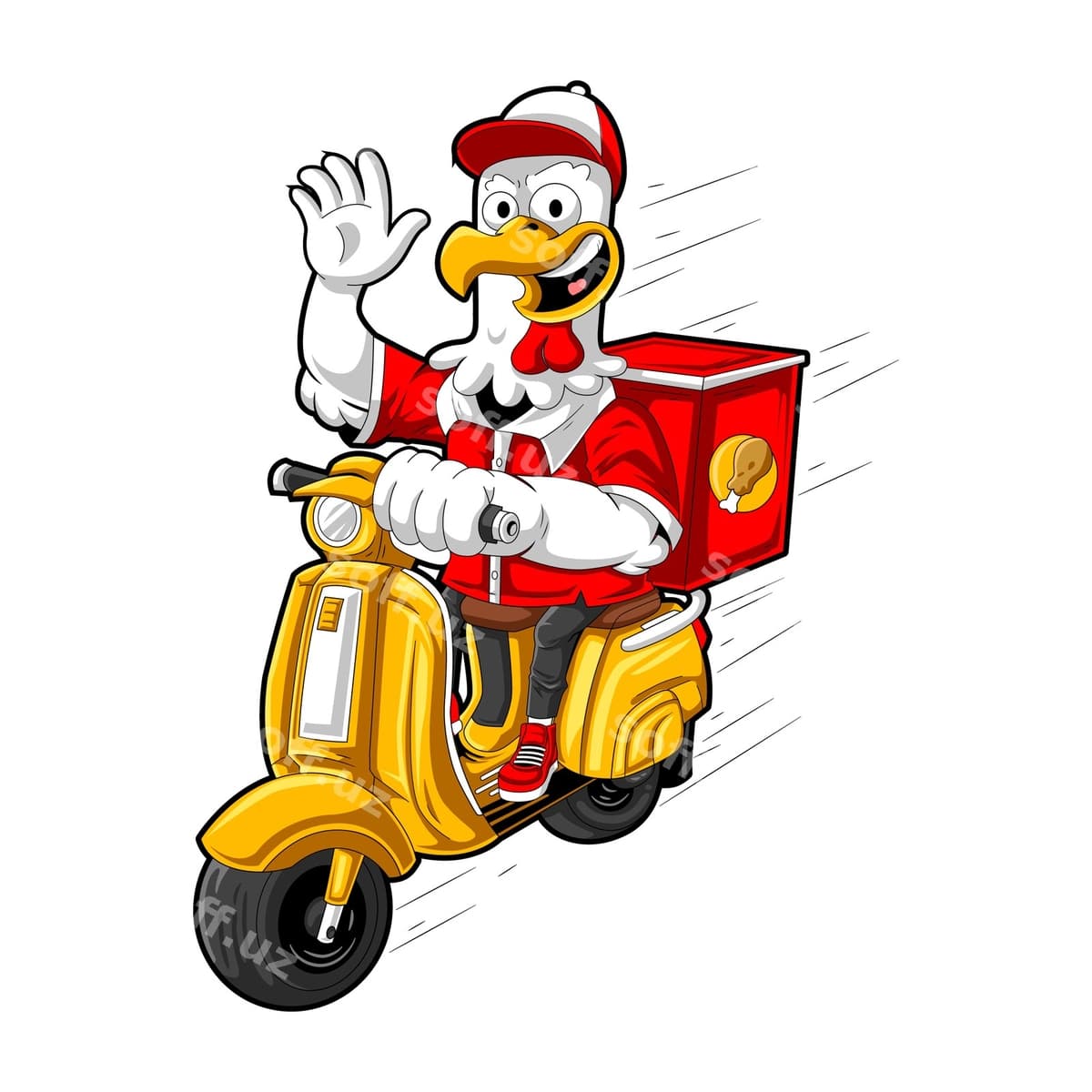 Yetkazib berish tovuq xo'rozi yoqimli multfilm | Delivery chicken rooster cute cartoon