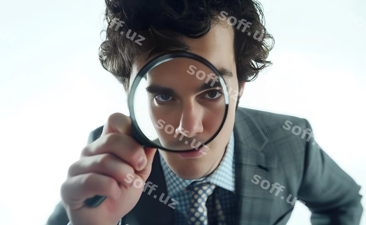 Detektiv kattalashtiruvchi oynani ushlab turibdi | Detective holding magnifying glass