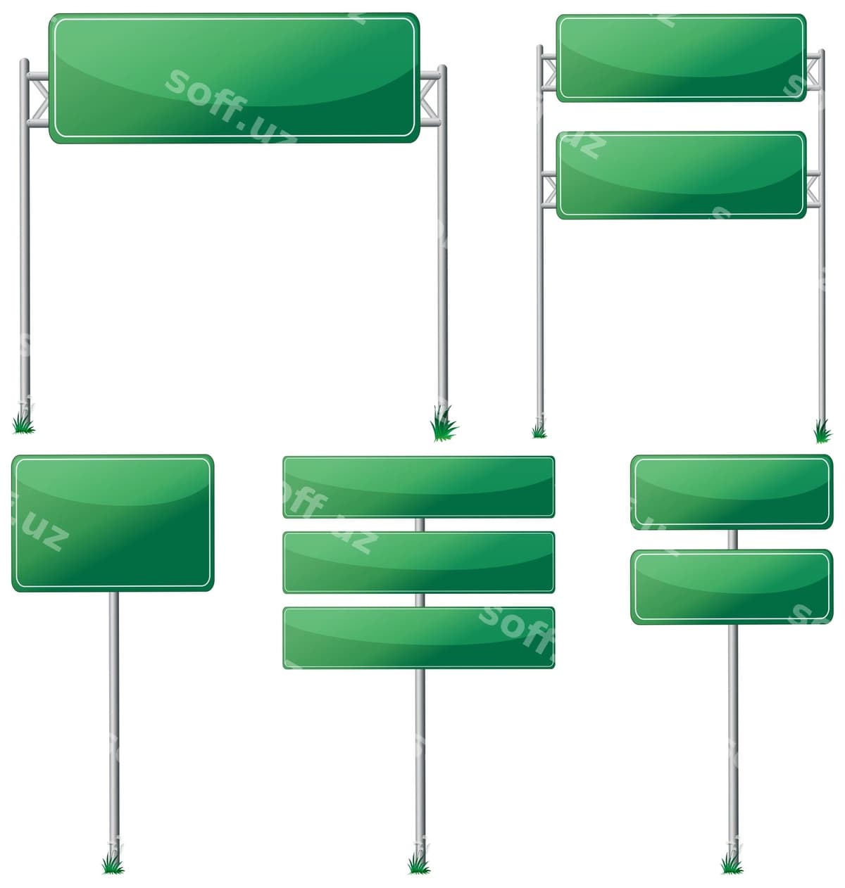 Boshqacha dizaynlar yashil belgilar | Different designs green signs