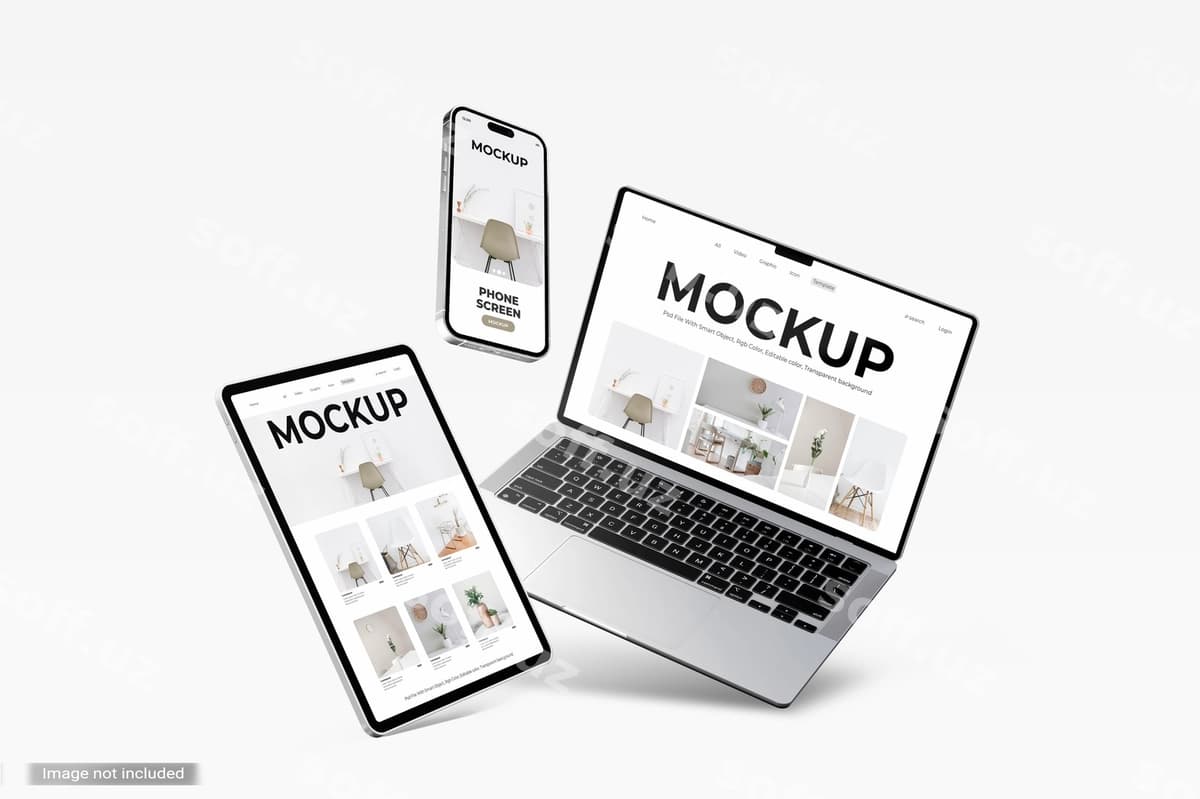 Raqamli qurilmalar ekran maketi | Digital devices screen mockup