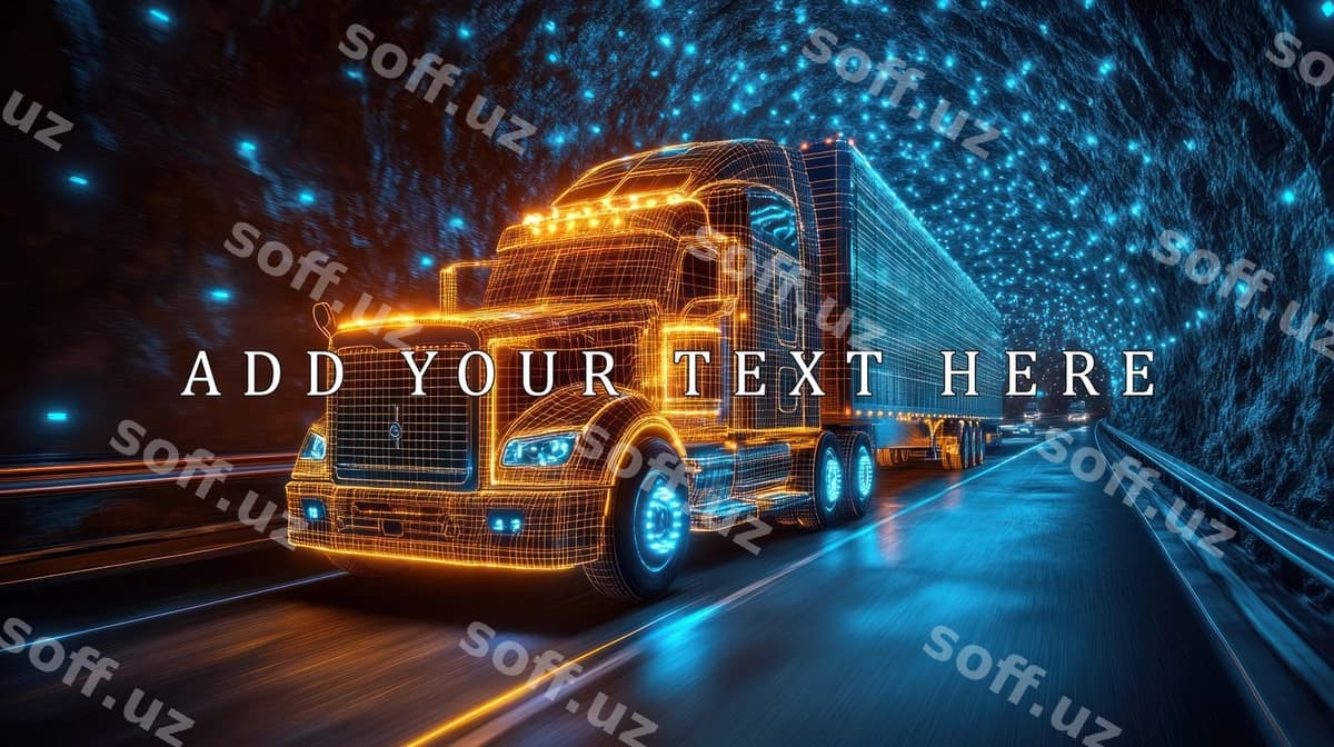 Raqamli yuk avtomobili tunneldan o'tmoqda | Digital truck driving through tunnel
