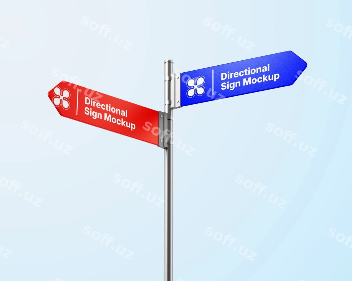 Yo'nalish belgisi maket ustuni | Directional sign mockup pole