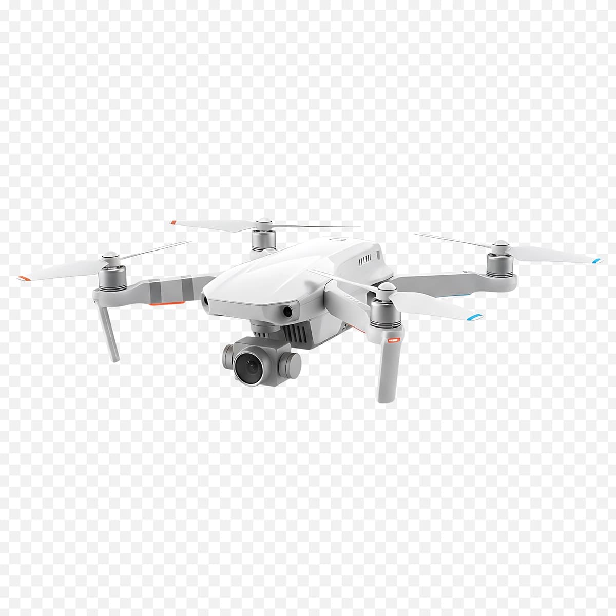Integratsiyalashgan kamerali aerofotosuratga ega oq zamonaviy dron | White modern drone with integrated camera aerial photography