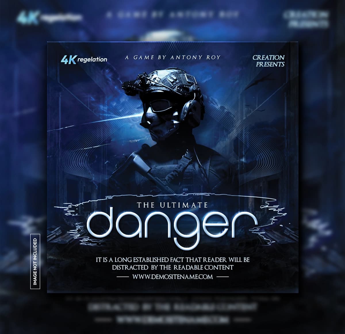 Xavfli o'yin posteri ijtimoiy media posti | Danger gaming poster social media post