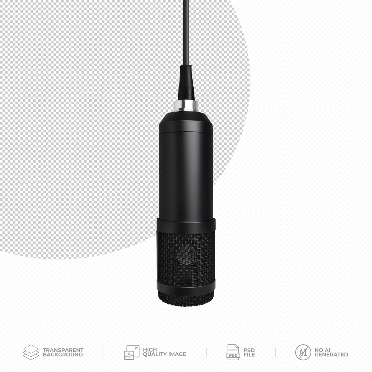 Podcast studio mikrofoni izolyatsiya qilingan shaffof fon | Podcast studio microphone isolated transparent background
