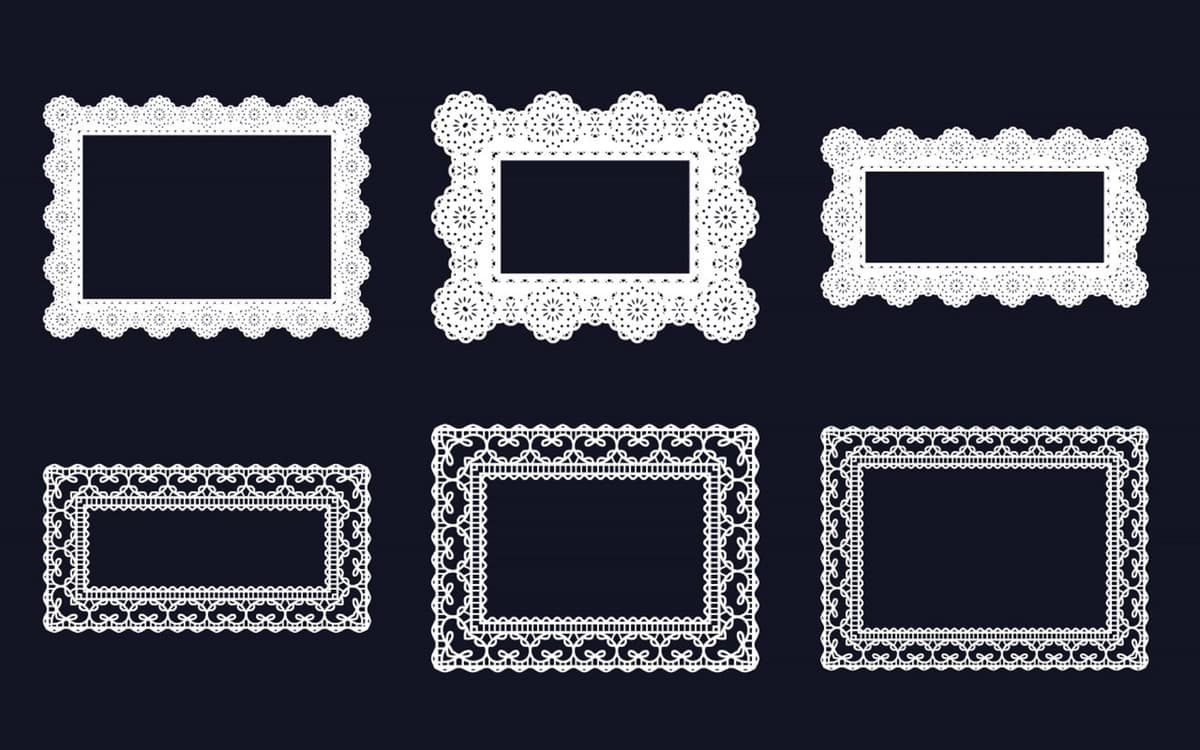 To'plam oq kumush ramkalar oq dantelli chegara | Collection white silver frames white lace border