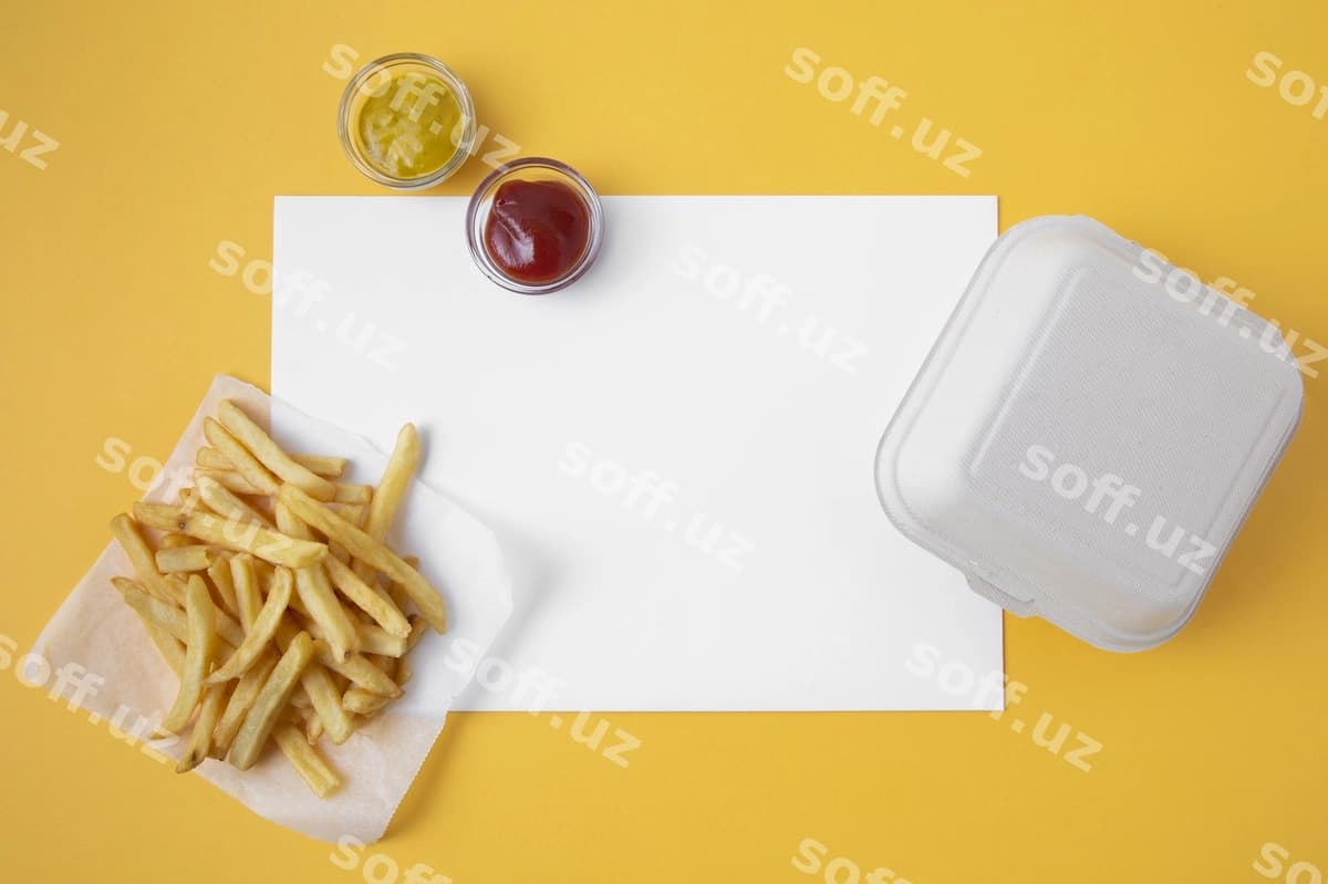 Ekologik burger qutisi maketi dizayni | Eco burger box mockup design