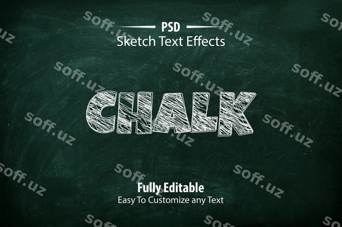 Tahrirlanadigan eskiz matn uslublari effekti | Editable sketch text styles effect