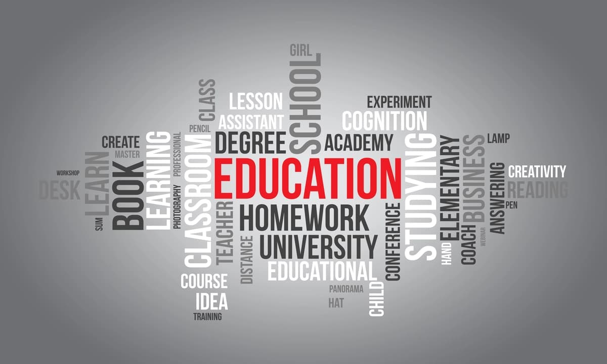 Ta'lim dunyosi bulut fonida ta'lim xabardorligi vektor tasviri | Education world cloud background educational awareness vector illustration