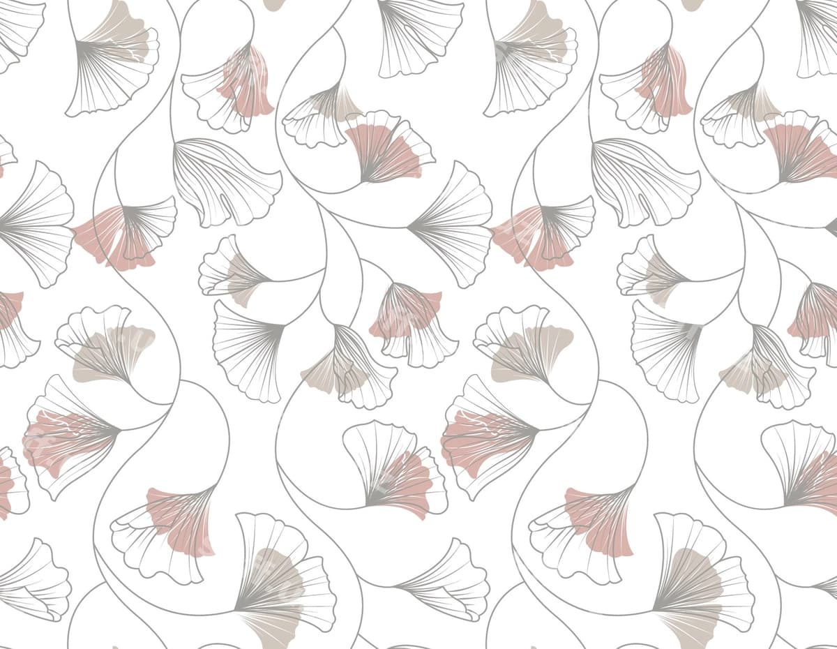 Naqshinkor ginkgo barglari choksiz naqsh bilan | Elegant ginkgo leaves seamless pattern