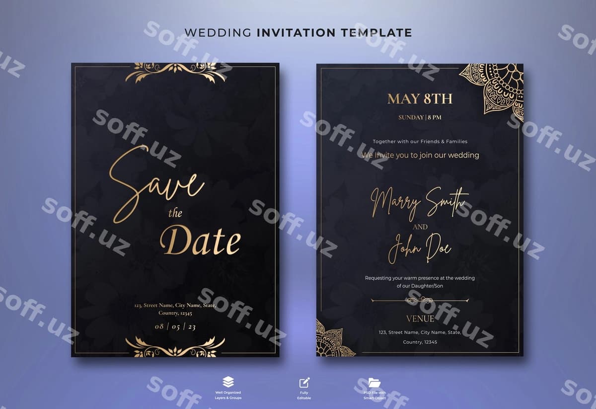 Elegant to'y plakati shablon | Elegant wedding poster template
