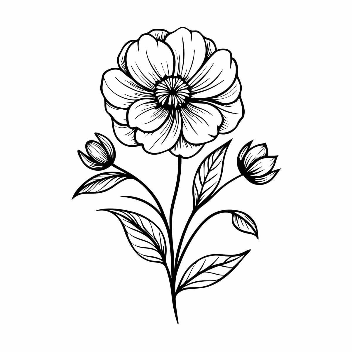 Ikki xil rangdagi gullarni chizish | Drawing flowers with two different colors