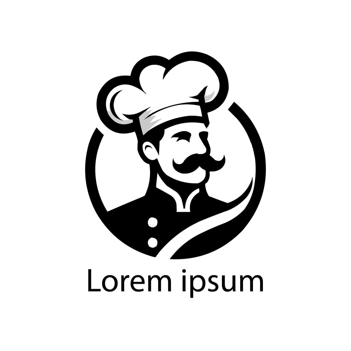 Oshpaz boshiga shlyapa kiygan logotipli oshpaz | Logo chef with chef hat his head