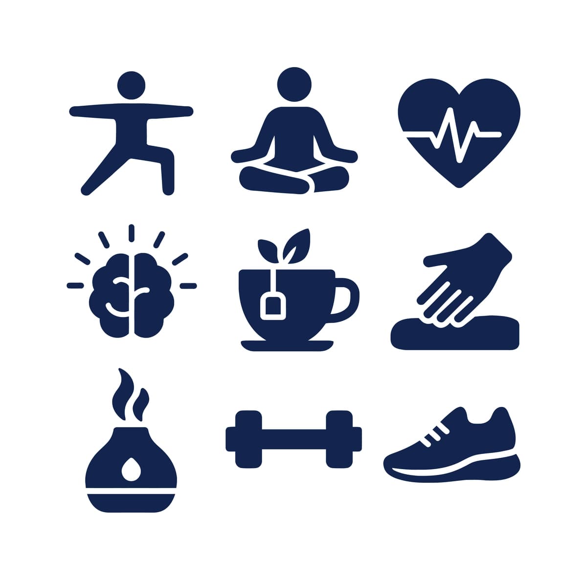 Salomatlik salomatlik piktogrammalari | Wellness health icons