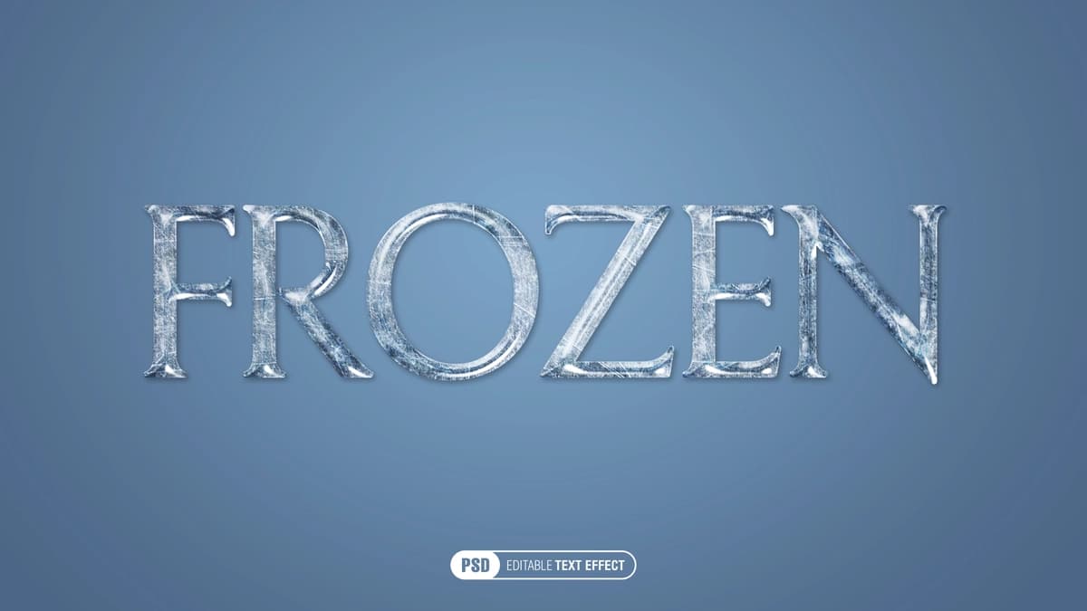 Muzlatilgan matn effekti | Frozen text effect