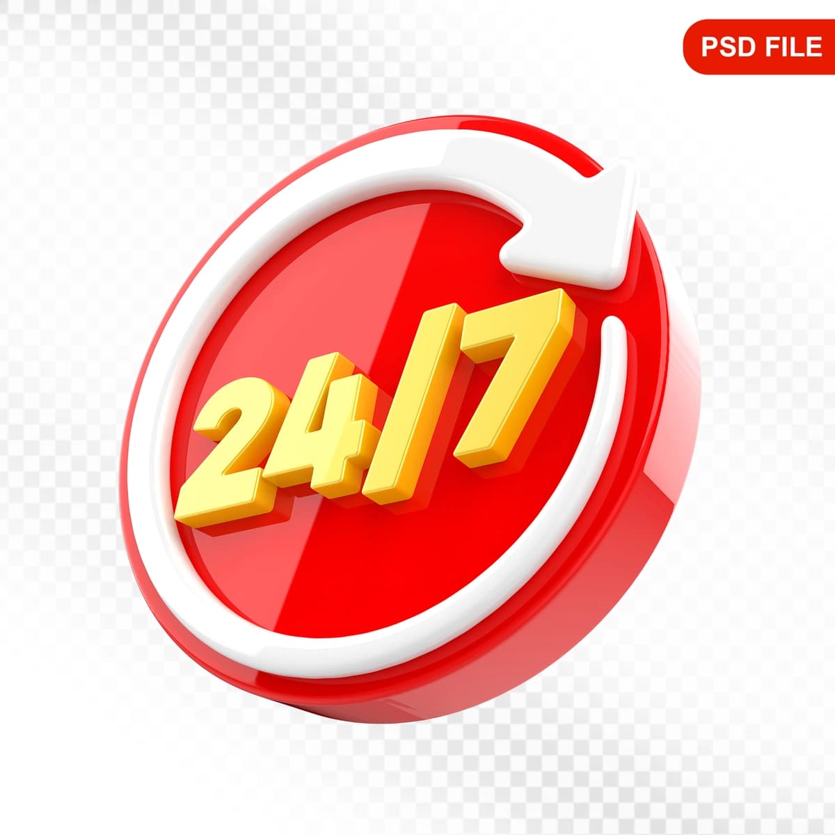 24 soat xizmat ko'rsatish 3D belgisi | 24 hours service 3d icon