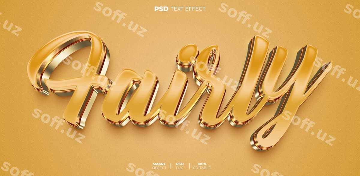Feyray 3d tahrir qilish mumkin matn effekti | Fairy 3d editable text effect
