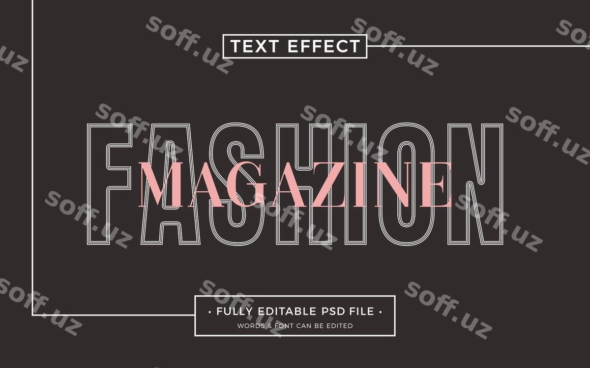 Moda jurnali matn effekti | Fashion magazine text effect