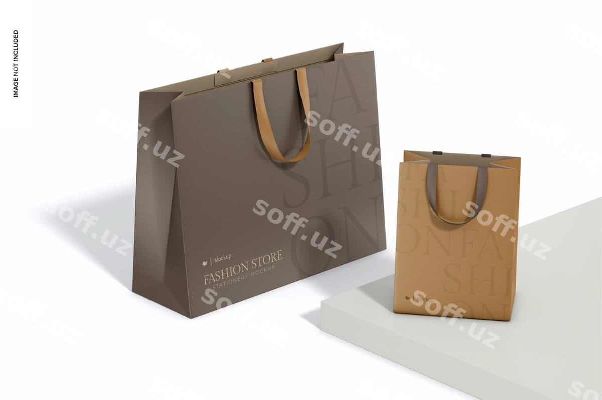 Moda do'konining sumkalari maketi 02 | Fashion store bags mockup 02