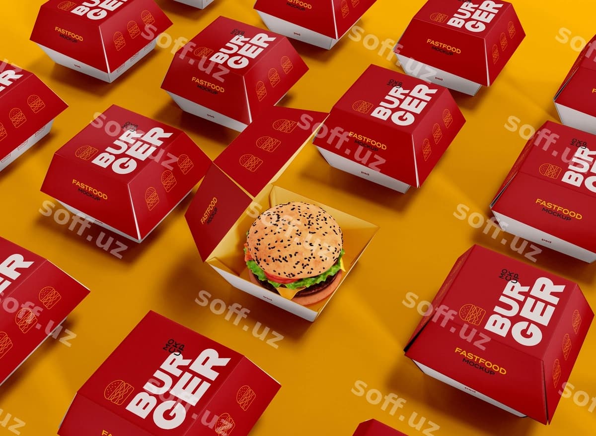 Tez ovqatlanish maketi | Fast food mockup