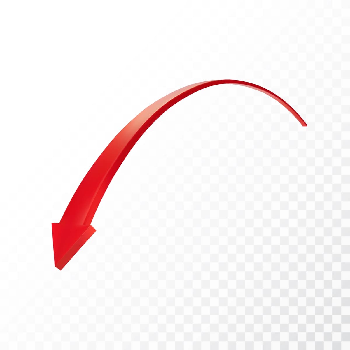 Haqiqiy 3D batafsil qizil strelka shaffof fon vektor tasviri | Realistic 3d detailed red arrow transparent background vector illustration