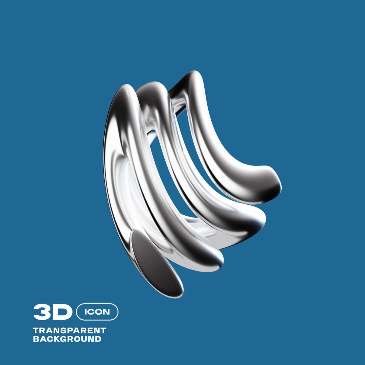 Mavhum xrom 3D illyustratsiyasi | Abstract chrome 3d illustration