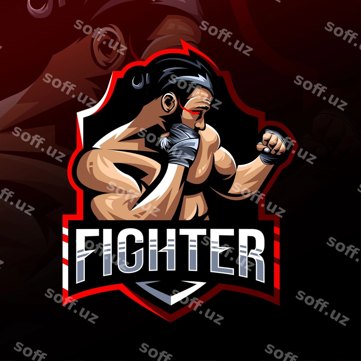 Jangchi maskot logotipi esport | Fighter mascot logo esport