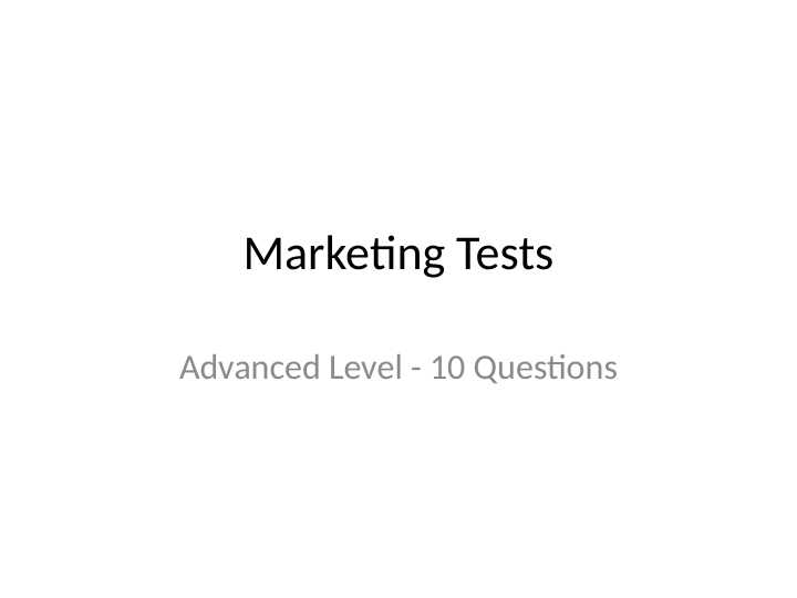 Marketing Test