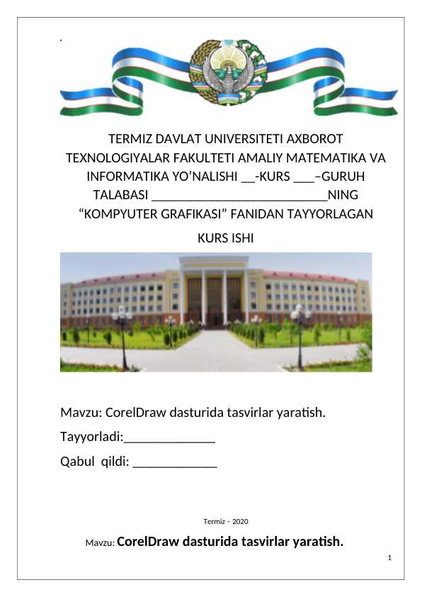 CorelDraw dasturida tasvirlar yaratish