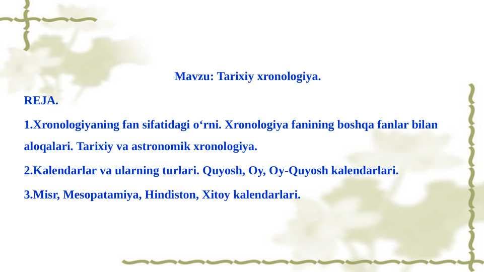 Tarixiy xronologiya