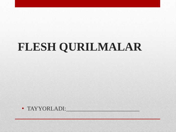 FLESH QURILMALAR