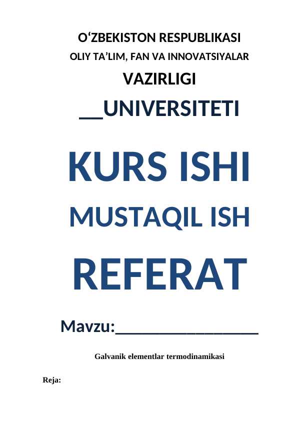 Galvanik elementlar termodinamikasi