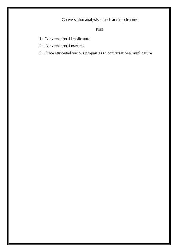 Conversation analysis speech act implicature