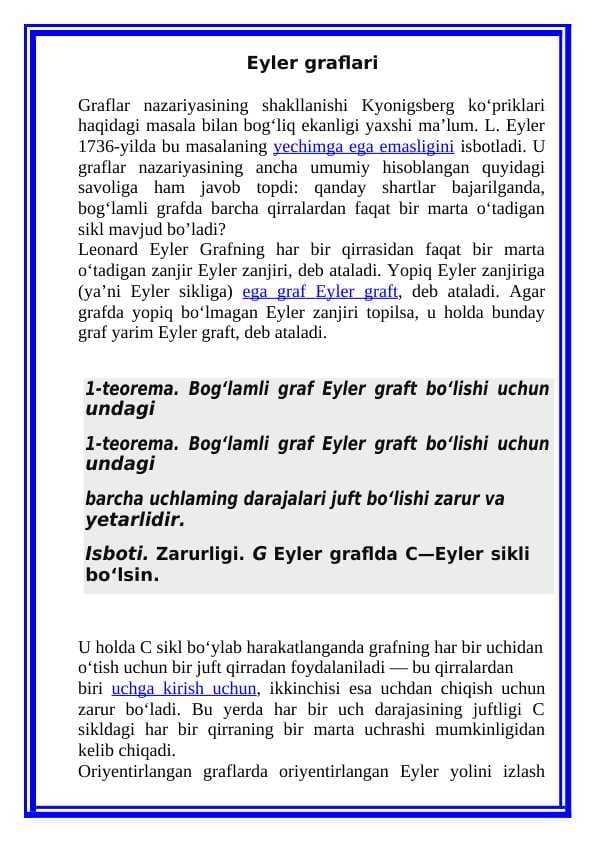 Eyler graflari
