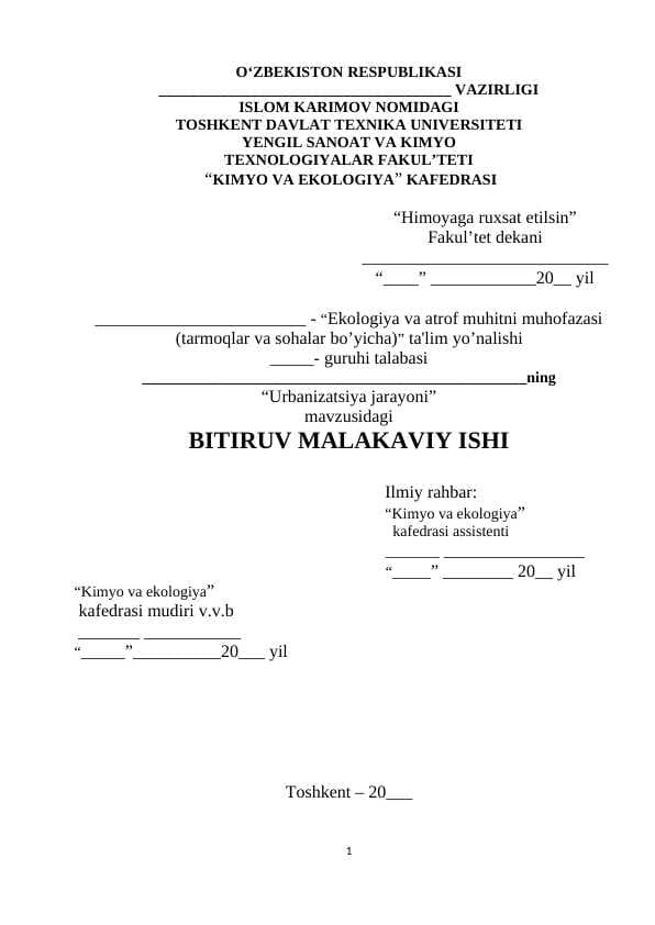 Urbanizatsiya jarayoni