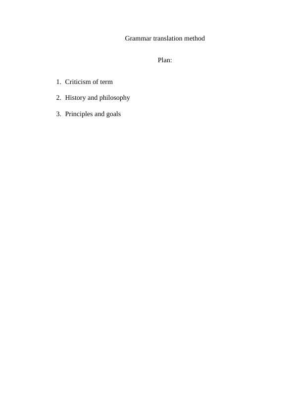 Grammar translation method