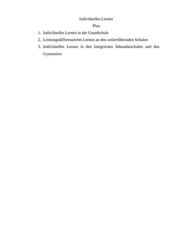 Individuelles Lernen