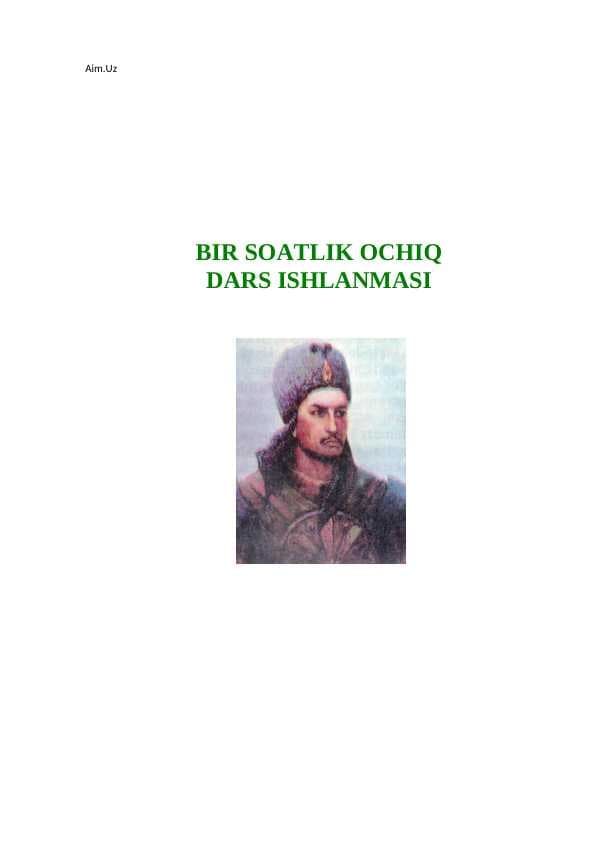 BIR SOATLIK OCHIQ DARS ISHLANMASI